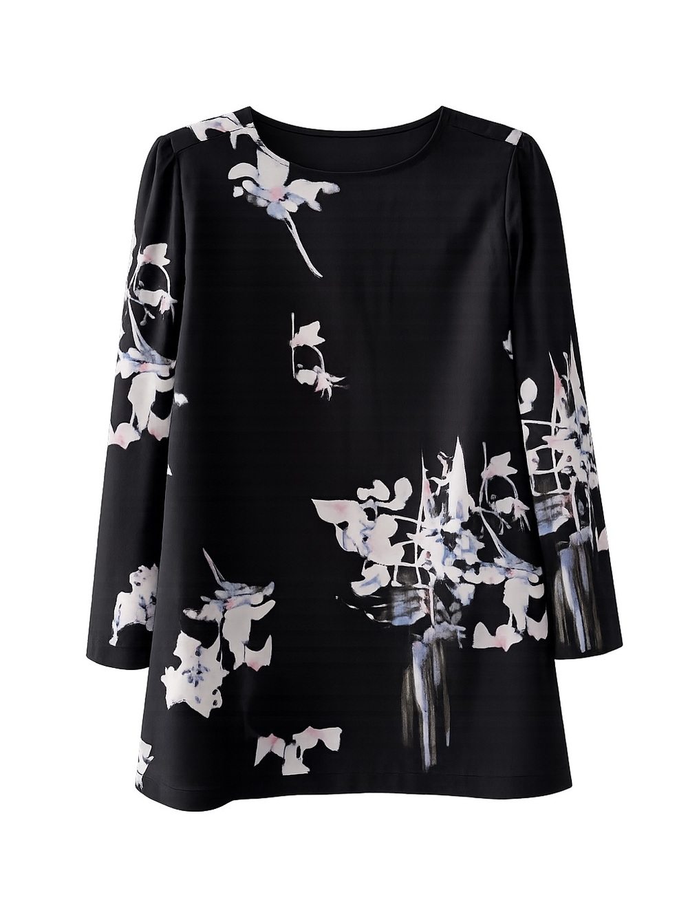 French Connection Floral Print Sheen Long Sleeve Blouse Size 6 NWOT